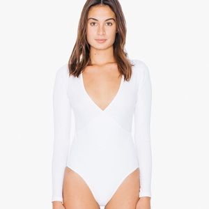 White Long sleeve American Apparel bodysuit